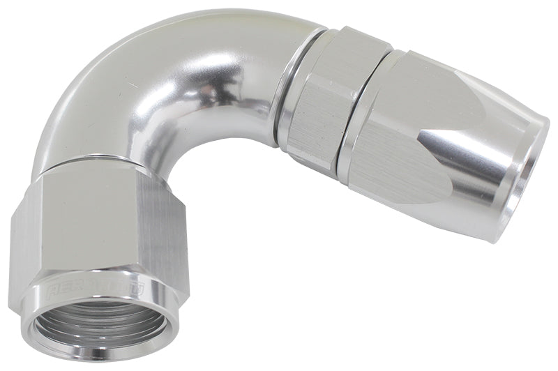 120 Deg -3AN Full Flow Teflon Hose End Silver 1 Piece Full Flow AF574-03DS - Aeroflow