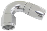 120 Deg -3AN Full Flow Teflon Hose End Silver 1 Piece Full Flow AF574-03DS - Aeroflow