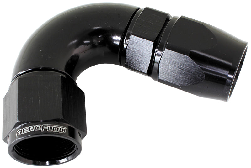 120 Deg -4AN Full Flow Teflon Hose End Black 1 Piece Full Flow AF574-04DBLK - Aeroflow