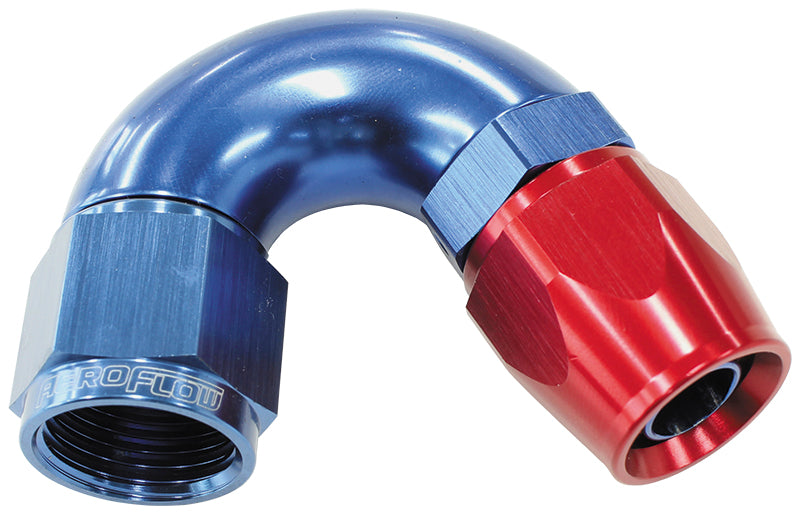 150 Deg -3AN Full Flow Teflon Hose End Blue 1 Piece Full Flow AF575-03D - Aeroflow