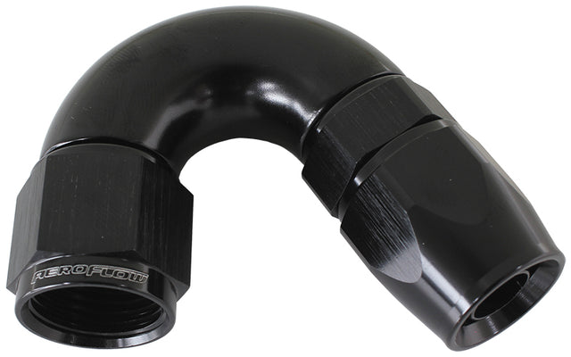150 Deg -4AN Full Flow Teflon Hose End Black 1 Piece Full Flow AF575-04DBLK - Aeroflow