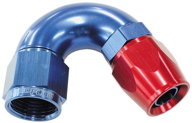 150 Deg -6AN Full Flow Teflon Hose End Blue 1 Piece Full Flow AF575-06D - Aeroflow