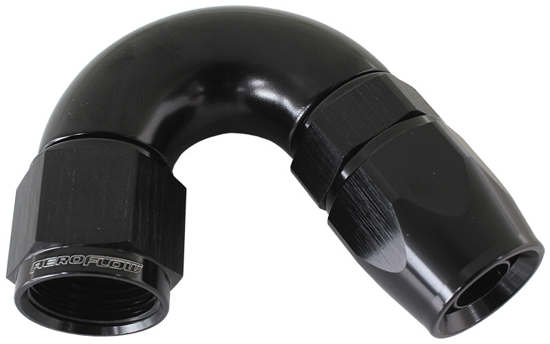 150 Deg -8AN Full Flow Teflon Hose End Black 1 Piece Full Flow AF575-08DBLK - Aeroflow