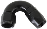 150 Deg -10AN Full Flow Teflon Hose End Black 1 Piece Full Flow AF575-10DBLK - Aeroflow
