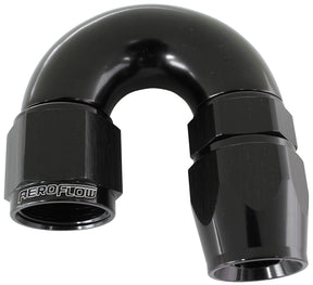 180 Deg -3AN Full Flow Teflon Hose End Black 1 Piece Full Flow AF576-03DBLK - Aeroflow