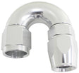 180 Deg -4AN Full Flow Teflon Hose End Silver 1 Piece Full Flow AF576-04DS - Aeroflow