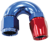 180 Deg -8AN Full Flow Teflon Hose End Blue 1 Piece Full Flow AF576-08D - Aeroflow