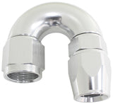 180 Deg -16AN Full Flow Teflon Hose End Silver 1 Piece Full Flow AF576-16DS - Aeroflow
