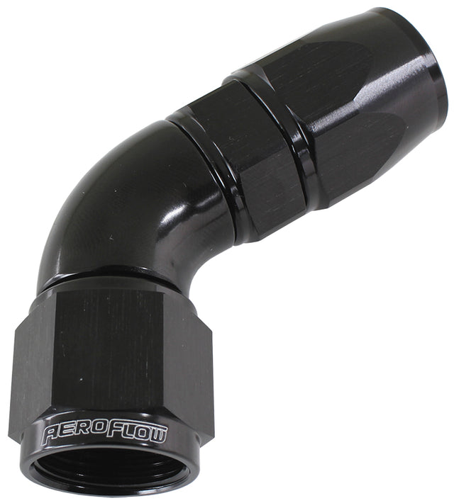 60 Deg -6AN Full Flow Teflon Hose End Black 1 Piece Full Flow AF578-06DBLK - Aeroflow