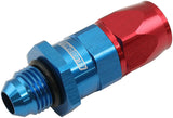 Male -6AN To -6AN Teflon Hose End Straight Male ORB Blue AF580-06-06D - Aeroflow