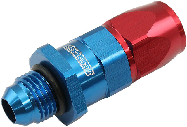 Male -6AN To -6AN Teflon Hose End Straight Male ORB Blue AF580-06-06D - Aeroflow