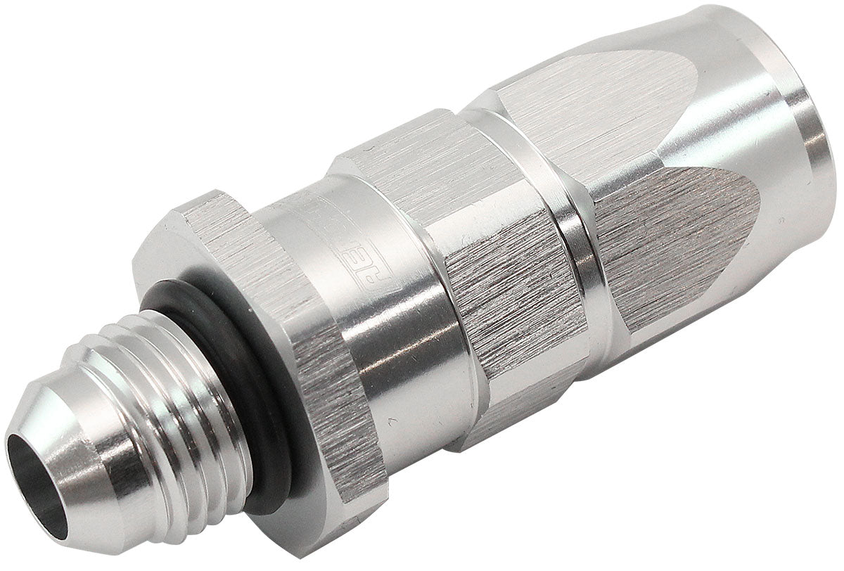 Male -6AN To -6AN Teflon Hose End Straight Male ORB Silver AF580-06-06DS - Aeroflow