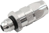Male -6AN To -6AN Teflon Hose End Straight Male ORB Silver AF580-06-06DS - Aeroflow