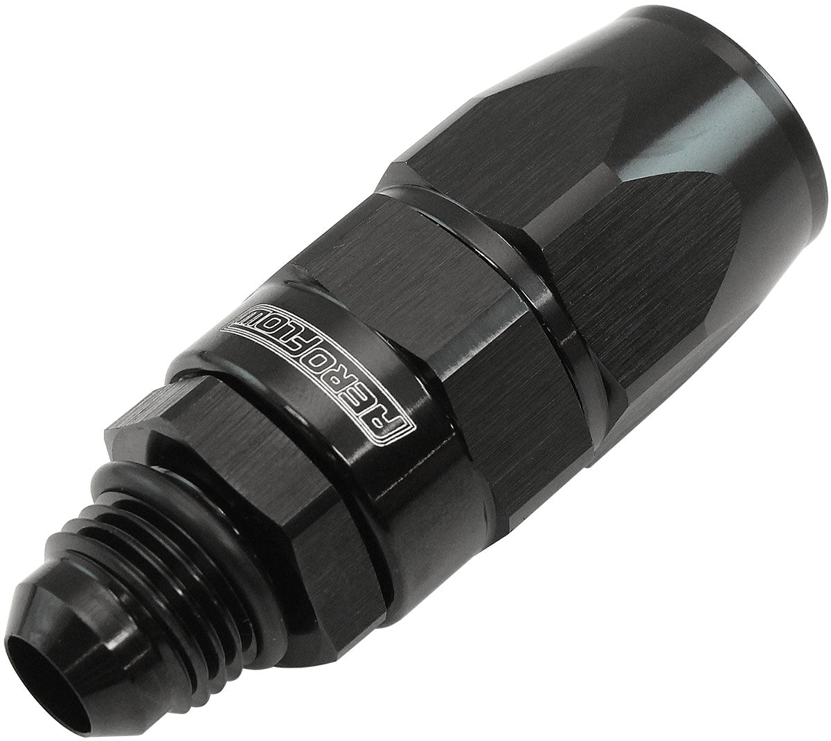 Male -6AN To -8AN Teflon Hose End Straight Male ORB Black AF580-08-06DBLK - Aeroflow