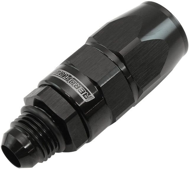 Male -6AN To -8AN Teflon Hose End Straight Male ORB Black AF580-08-06DBLK - Aeroflow