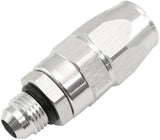Male -6AN To -8AN Teflon Hose End Straight Male ORB Silver AF580-08-06DS - Aeroflow