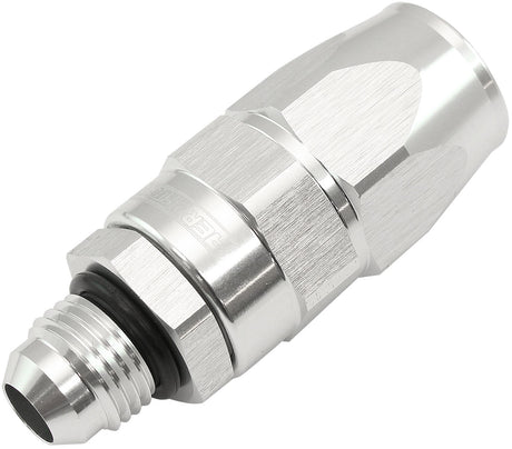 Male -6AN To -8AN Teflon Hose End Straight Male ORB Silver AF580-08-06DS - Aeroflow