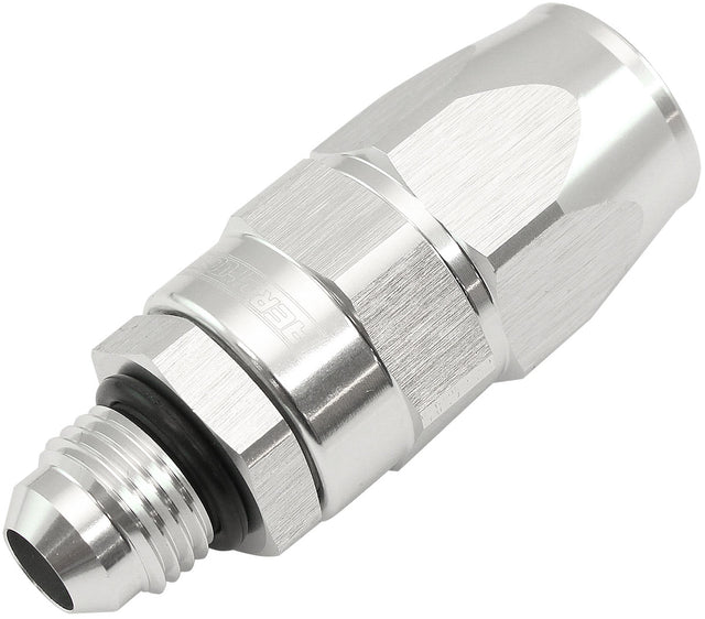 Male -6AN To -8AN Teflon Hose End Straight Male ORB Silver AF580-08-06DS - Aeroflow
