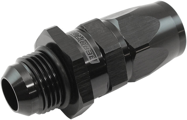 Male -10AN To 10AN Teflon Hose End Straight Male ORB Black AF580-10-10DBLK - Aeroflow
