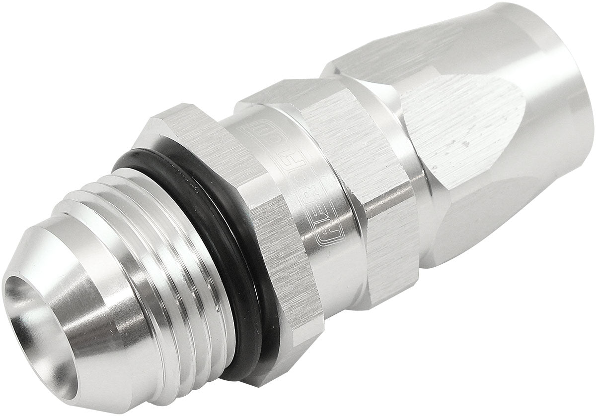 Male -12AN To 10AN Teflon Hose End Straight Male ORB Silver AF580-10-12DS - Aeroflow