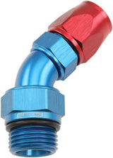 Male End -8ORB To -6AN Teflon Full Flow Billet 45 Deg Blue AF582-06-08D - Aeroflow