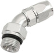Male End -8ORB To -6AN Teflon Full Flow Billet 45 Deg Silver AF582-06-08DS - Aeroflow