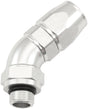 Male End -6ORB To -8AN Teflon Full Flow Billet 45 Deg Silver AF582-08-06DS - Aeroflow
