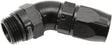 Male End -8ORB To -8AN Teflon Full Flow Billet 45 Deg Black AF582-08-08DBLK - Aeroflow