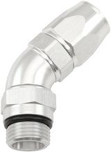 Male End -8ORB To -8AN Teflon Full Flow Billet 45 Deg Silver AF582-08-08DS - Aeroflow