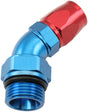 Male End -12ORB To 10AN Teflon Full Flow Billet 45 Deg Blue AF582-10-12D - Aeroflow