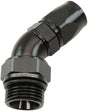 Male End -12ORB To 10AN Teflon Full Flow Billet 45 Deg Black AF582-10-12DBLK - Aeroflow