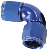 -4AN 90 Deg Swivel Coupler Blue Billet Full Flow 1 Piece AF583-04 - Aeroflow