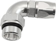 Male End -8ORB To -6AN Teflon Full Flow Billet 90 Deg Silver AF583-06-08DS - Aeroflow
