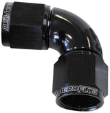 -10AN 90 Deg Swivel Coupler Black Billet Full Flow 1 Piece AF583-10BLK - Aeroflow