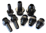 Surge Tank Fittings Black Repl Kit Barb & AN Fitt AF59-1016BLK - Aeroflow