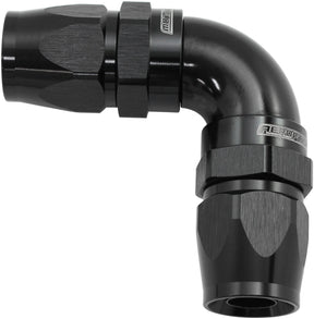 90 Deg -16AN To -16AN Teflon Full Flow Double Hose Ends Black PTFE AF593-16-16DBLK - Aeroflow
