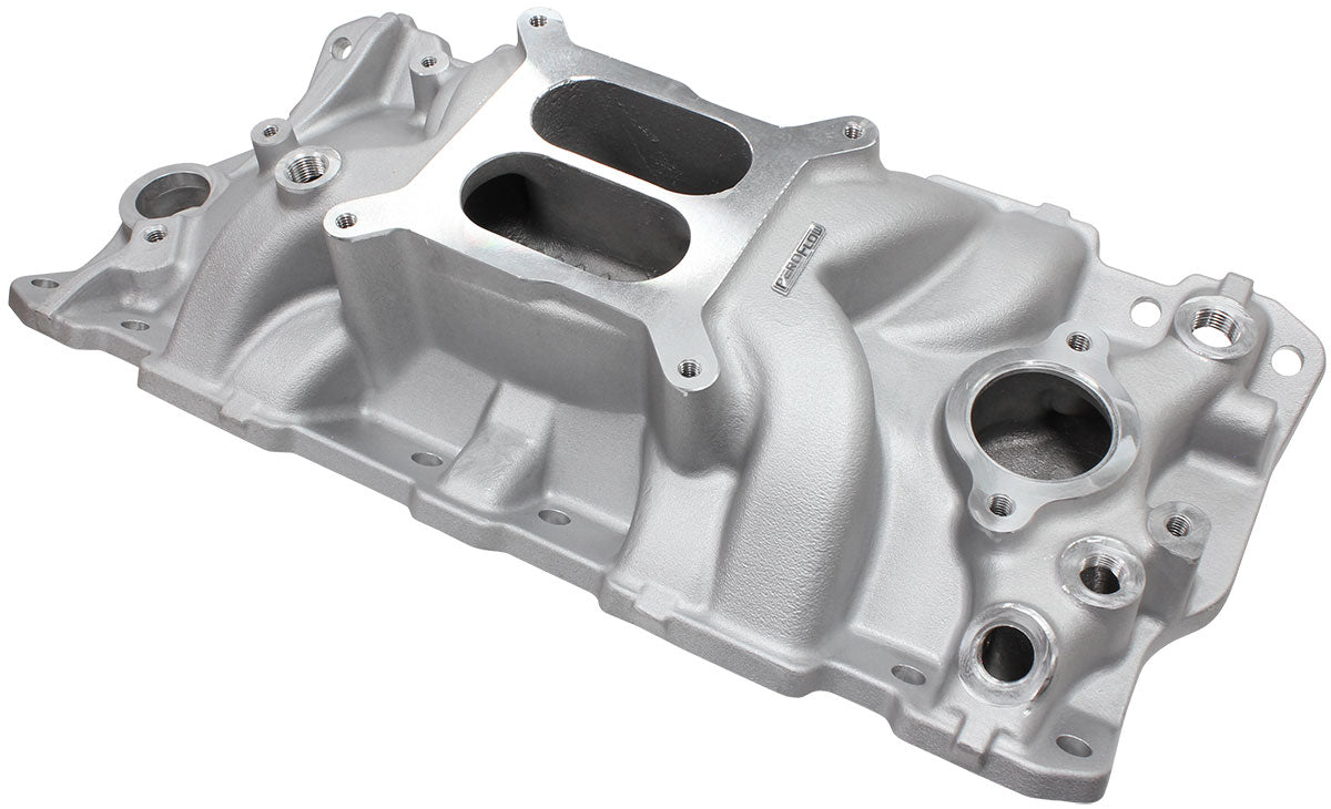 SBC Street Intake Manifold Dual Plane Chev 350 Natural AF6010-1000 - Aeroflow