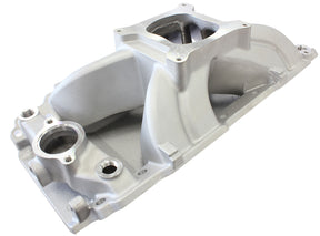 BBC Hi Rise Intake Manifold Single Plane Oval 454 Natural AF6010-1002 - Aeroflow