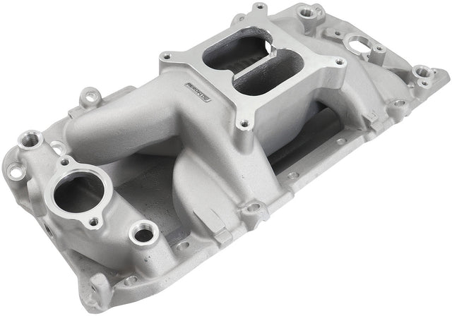 BBC Air Gap Intake Manifold Dual Plane Chev 454 Natur Oval AF6011-1001 - Aeroflow