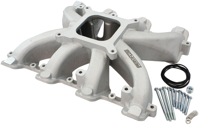GM LS Carby Intake Manifold Cathedral Port Non-Efi LS1 LS2 Natural AF6040-5000 - Aeroflow