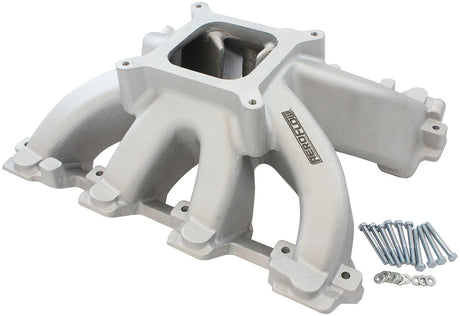 GM LS Carby Hi Rise Intake Manifold Cathedral Non EFI LS1LS2 Natura - 6040-5000 AF6040-5005 - Aeroflow