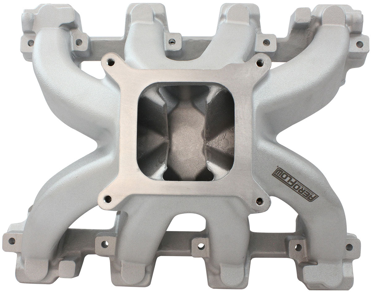 GM LS Carby Hi Rise Intake Manifold Cathedral Non EFI LS1LS2 Natura - 6040-5000 AF6040-5005 - Aeroflow