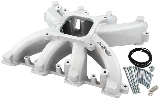 GM LS Carby Intake Manifold Rectangle Port Non-Efi LS3 Natural AF6040-6000 - Aeroflow