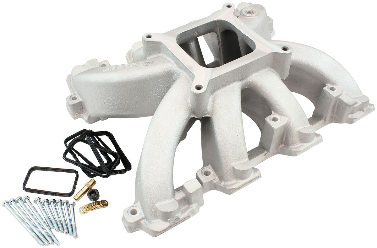 GM LS Carby Hi Rise Intake Manifold Rectangle Non EFI LS3LS3 Natura - 6040-6005 AF6040-6005 - Aeroflow