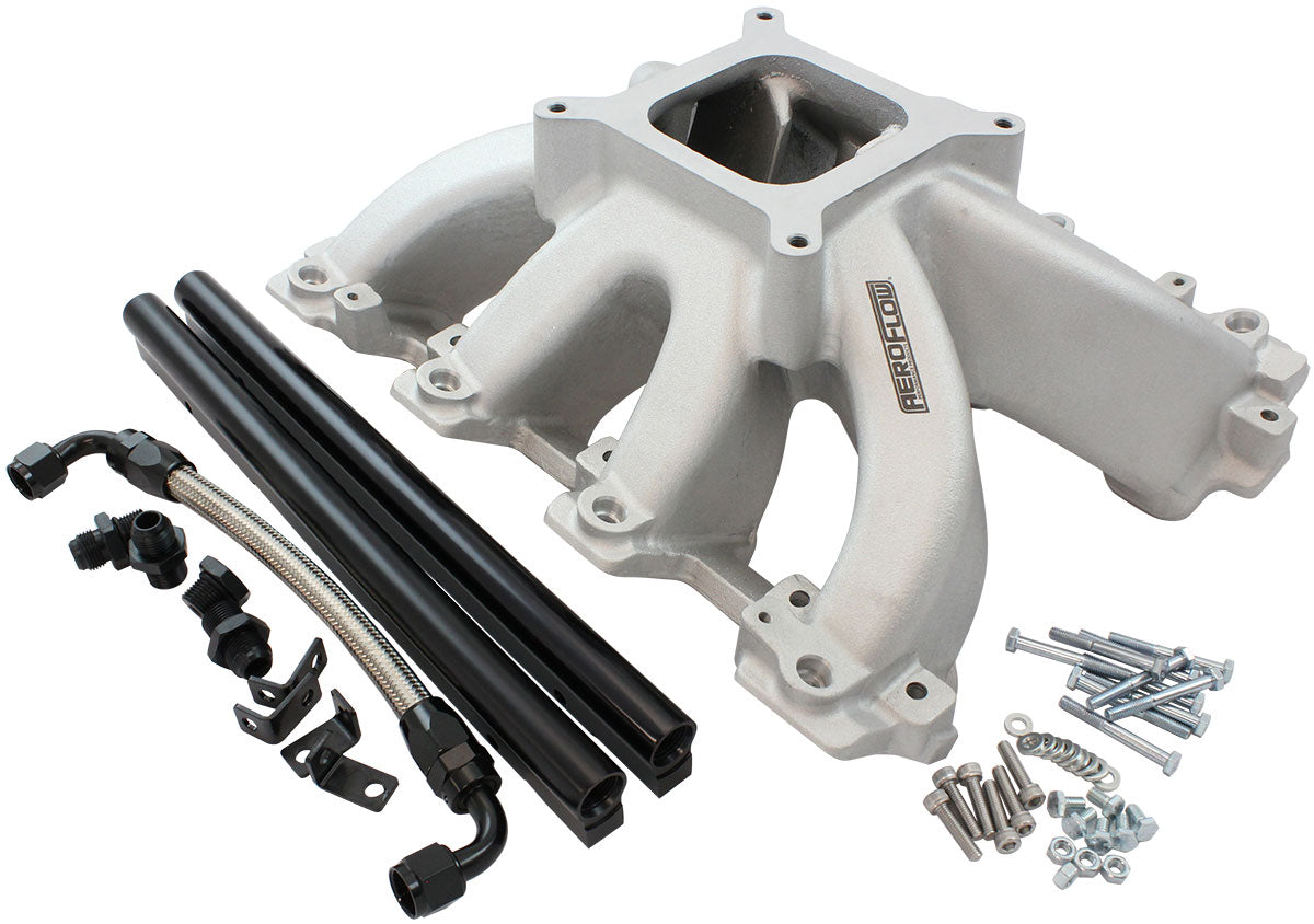 GM LS Carby Intake Manifold Cathedral Hi Rise EFI LS1 LS2 Natural AF6050-5001 - Aeroflow