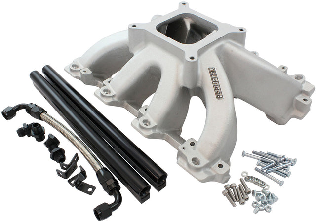 GM LS Carby Intake Manifold Cathedral Hi Rise EFI LS1 LS2 Natural AF6050-5001 - Aeroflow