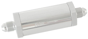 -4AN Turbo Inline Oil Filter Silver 30 Micron Washable AF607-04S - Aeroflow