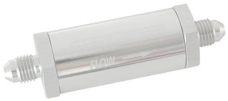 -4AN Turbo Inline Oil Filter Silver 30 Micron Washable AF607-04S - Aeroflow