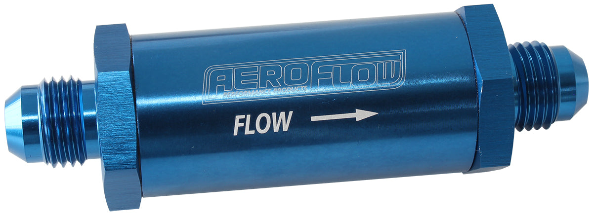 -6AN Turbo Inline Oil Filter Blue 30 Micron Washable AF607-06 - Aeroflow