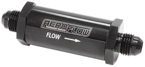 -6AN Turbo Inline Oil Filter Black 30 Micron Washable AF607-06BLK - Aeroflow